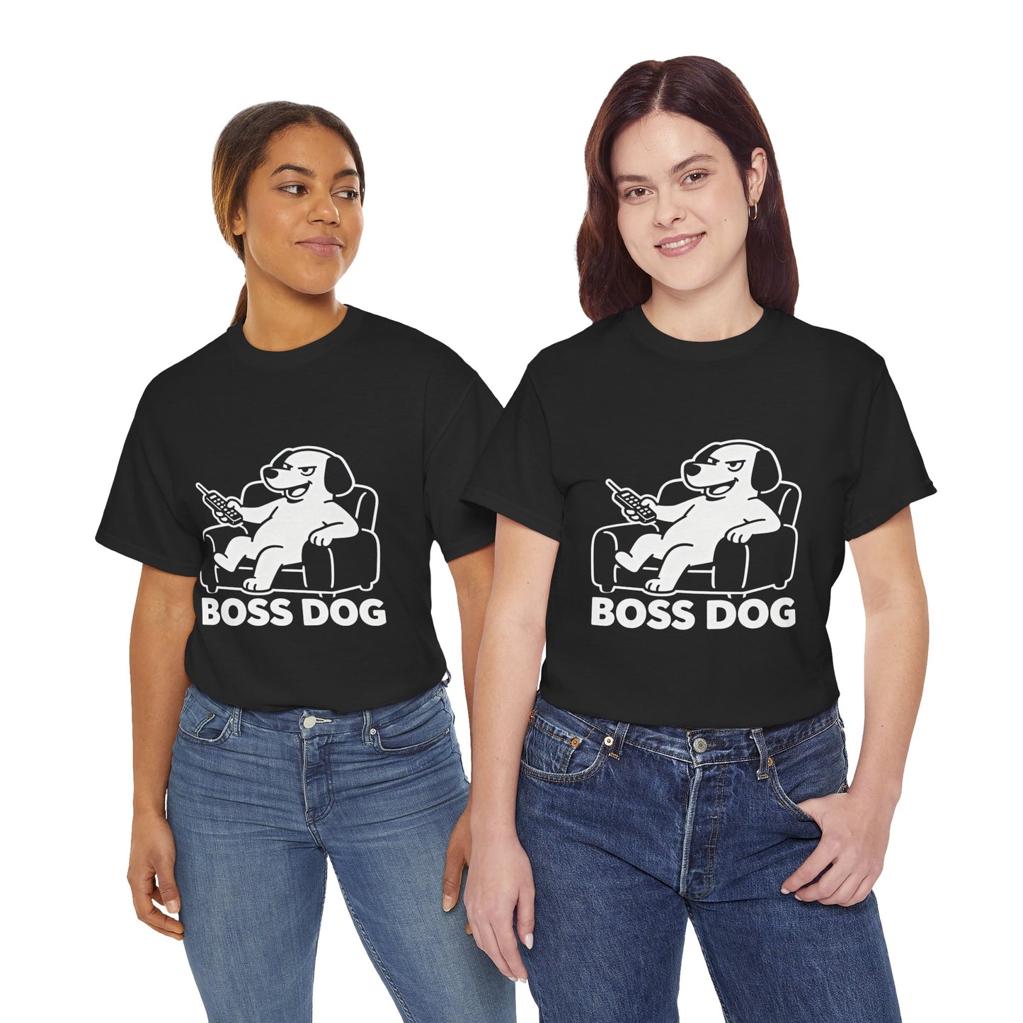 Boss Dog T‑Shirt — Funny Lounge Pup Graphic Tee