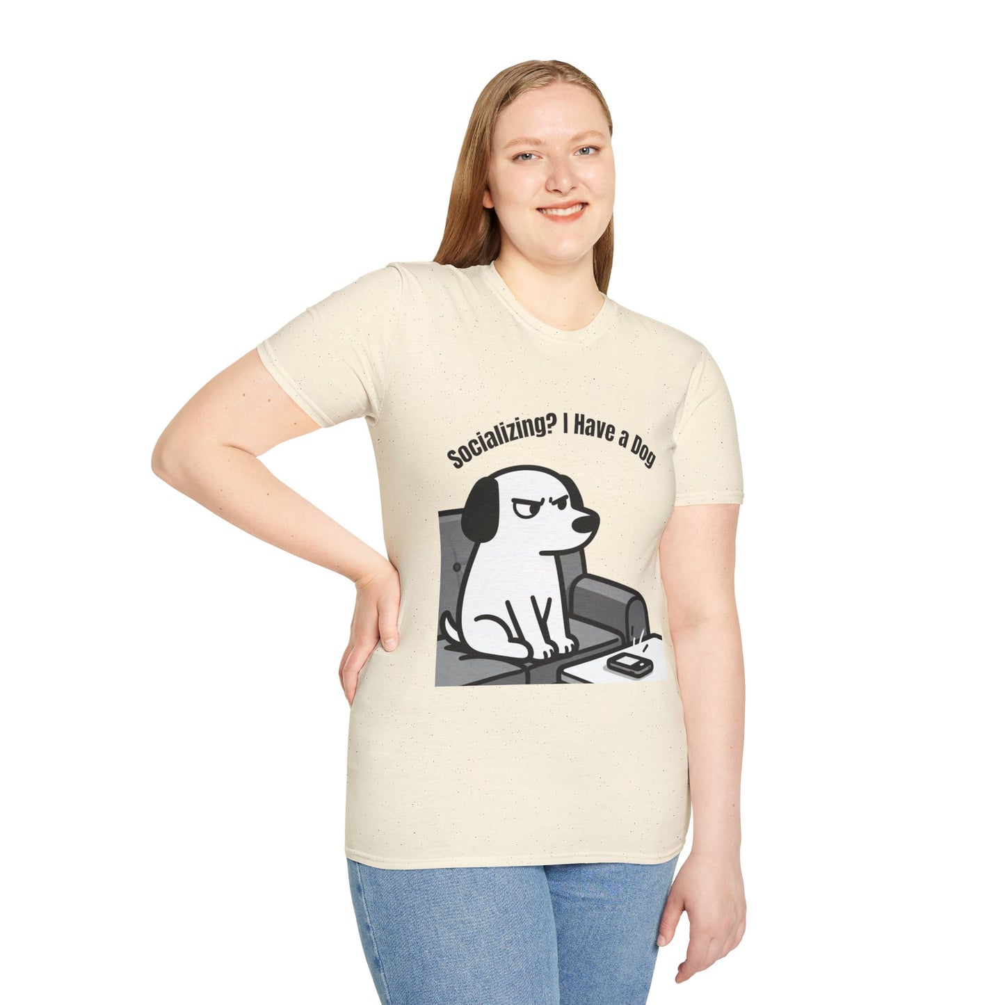 Dog lover T-Shirt "socializing? I have dog" Gaphic Tee