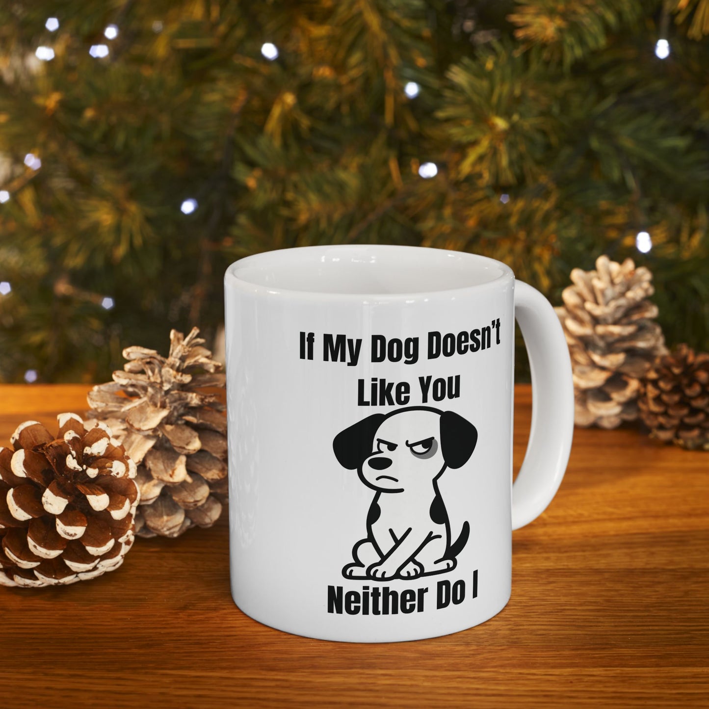 Funny Cat Skull Coffee Mug — "If Mom Doesn’t Scare You, I Will" Ceramic Tea Cup (11oz/15oz)