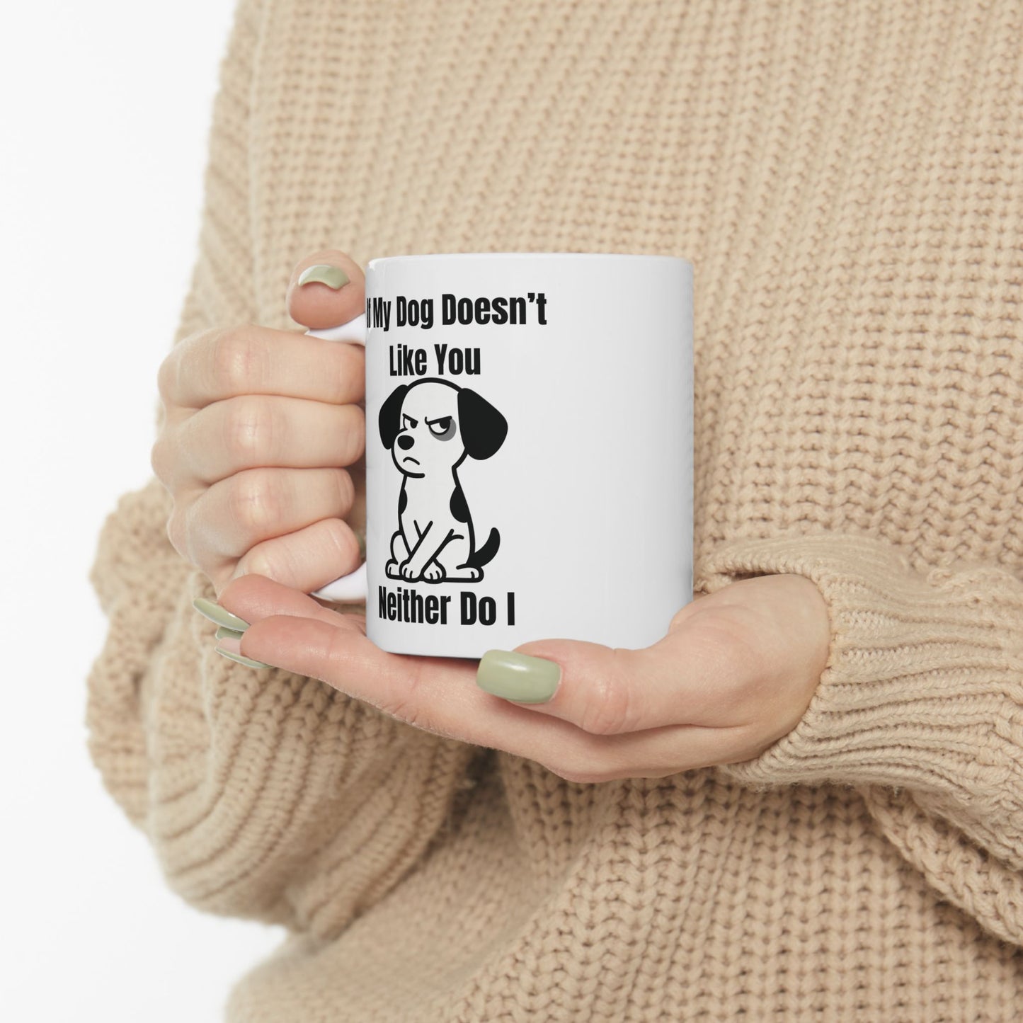 Funny Cat Skull Coffee Mug — "If Mom Doesn’t Scare You, I Will" Ceramic Tea Cup (11oz/15oz)