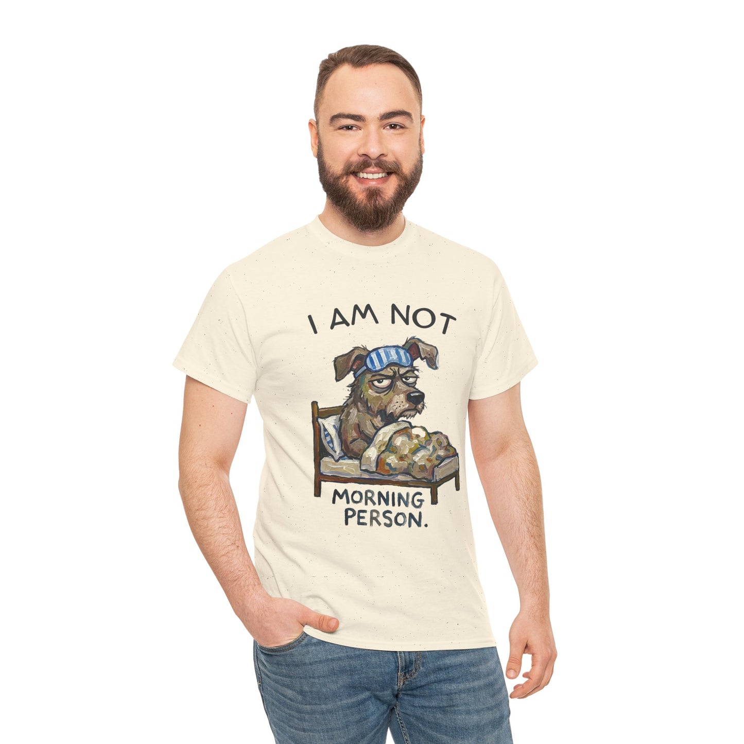 I Am Not Morning Person T‑Shirt — Funny Dog Pajama Graphic Tee