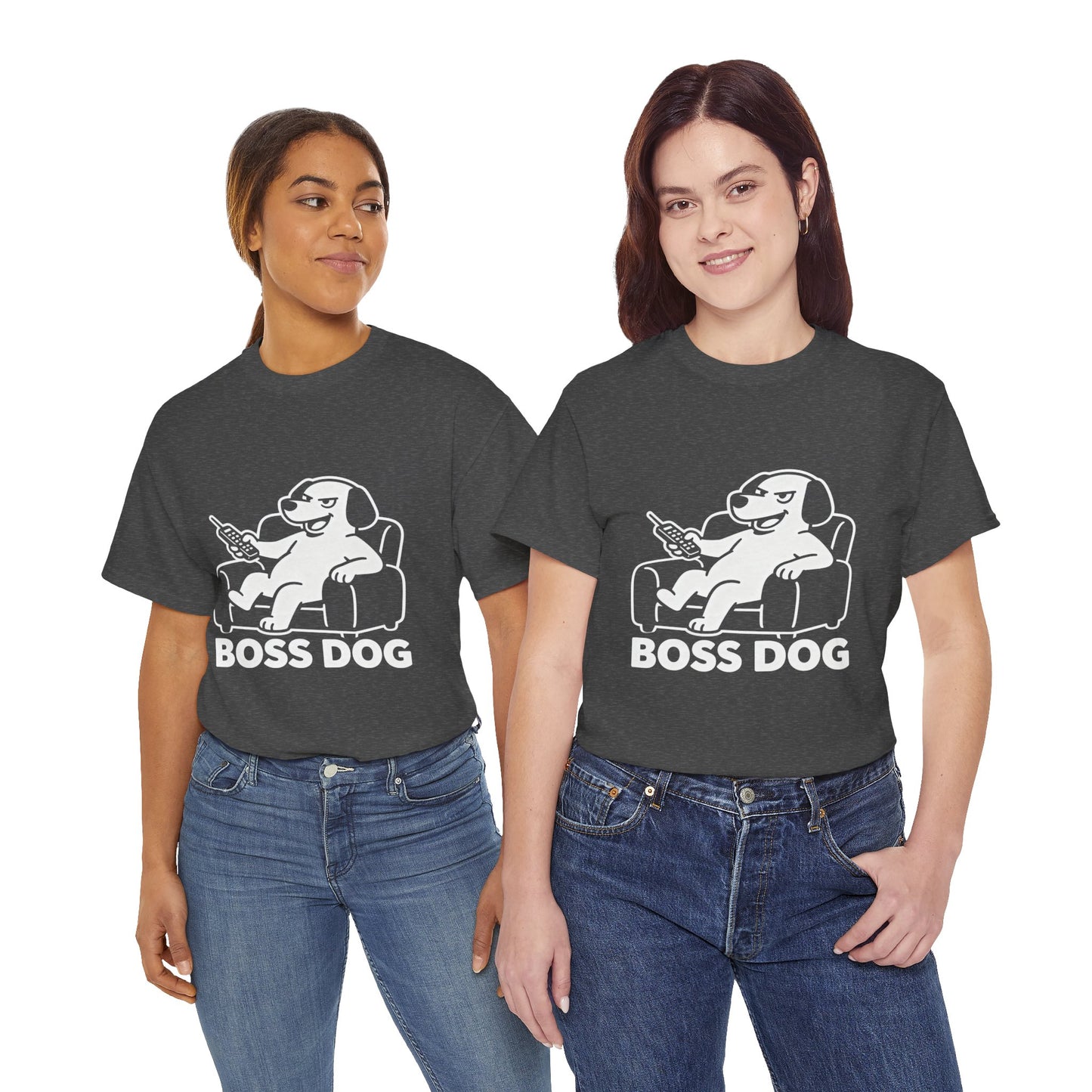 Boss Dog T‑Shirt — Funny Lounge Pup Graphic Tee