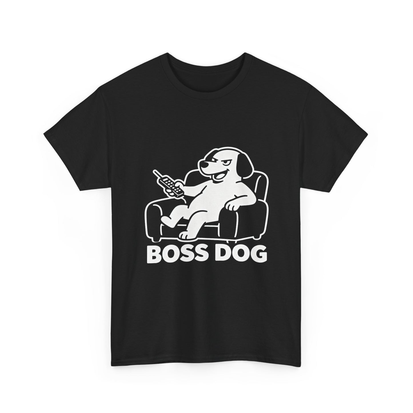 Boss Dog T‑Shirt — Funny Lounge Pup Graphic Tee