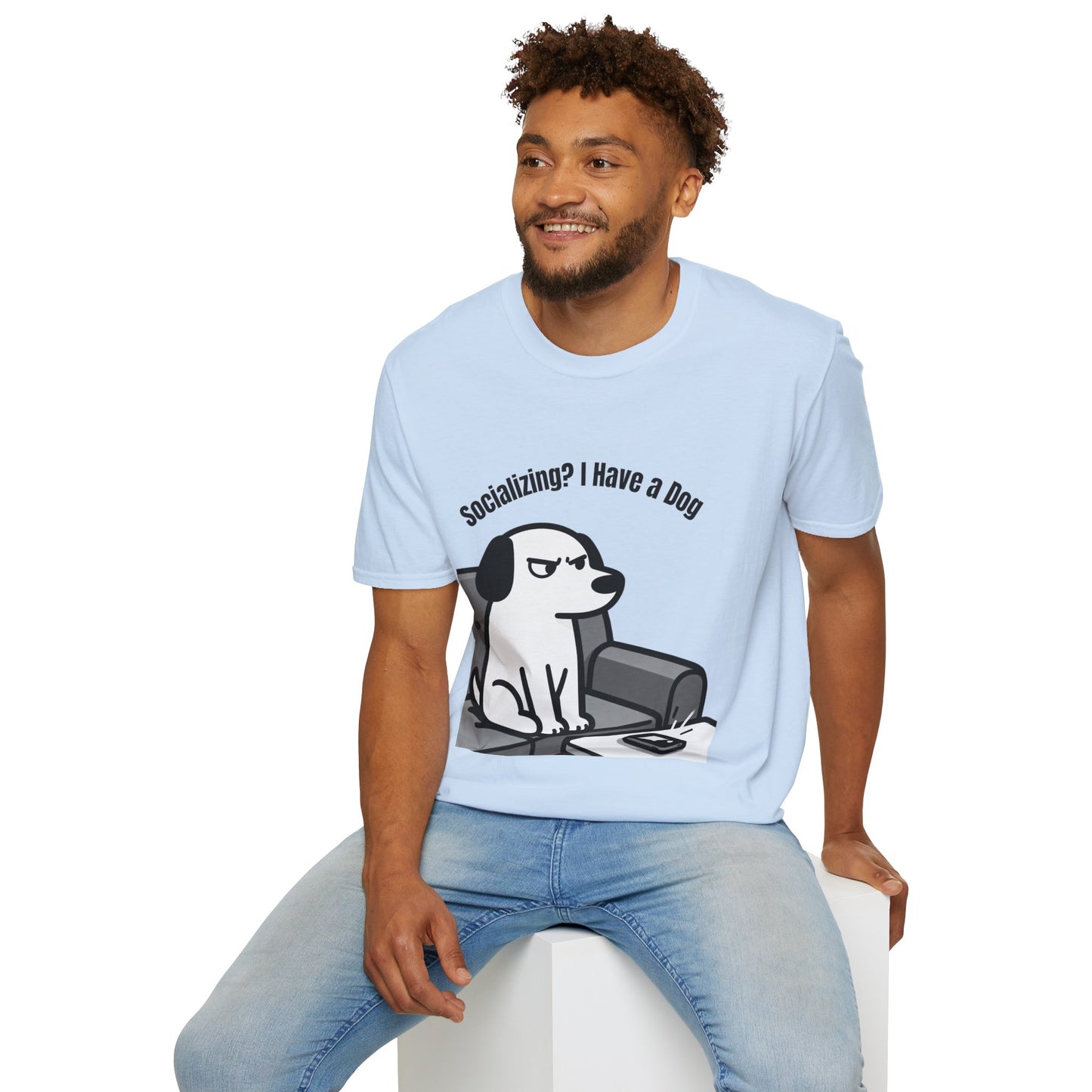 Dog lover T-Shirt "socializing? I have dog" Gaphic Tee