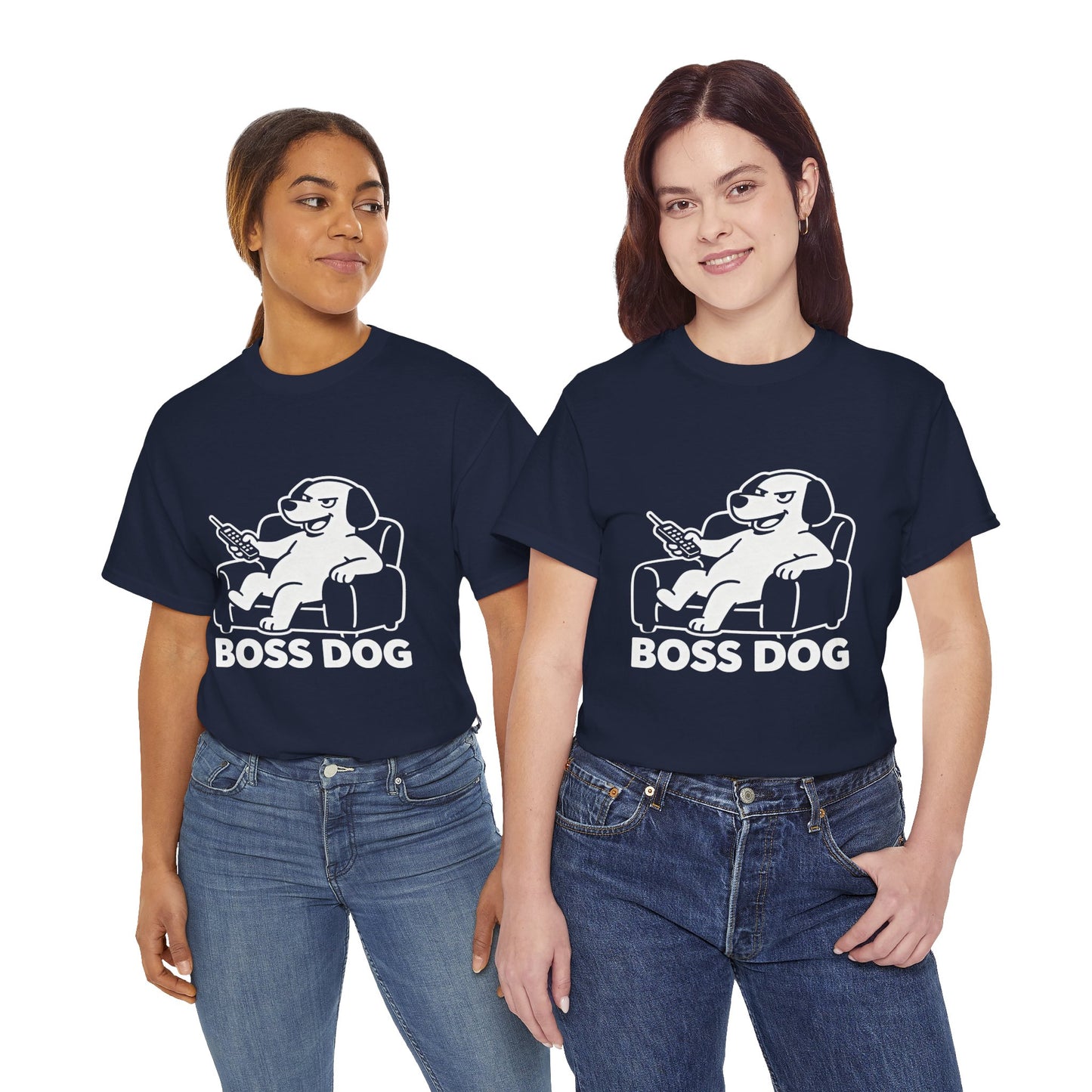 Boss Dog T‑Shirt — Funny Lounge Pup Graphic Tee