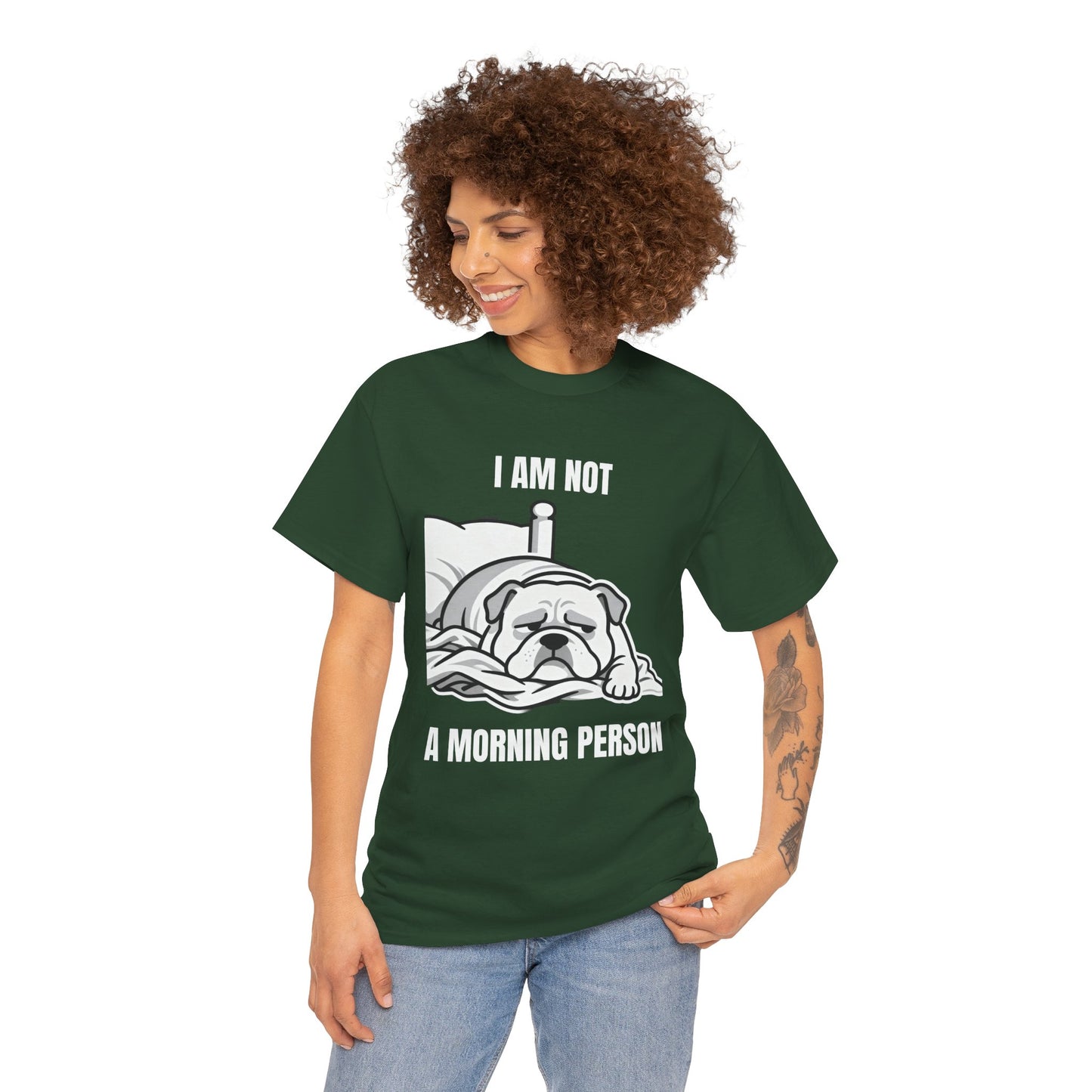 Bulldog 'I Am Not a Morning Person' Graphic Tee