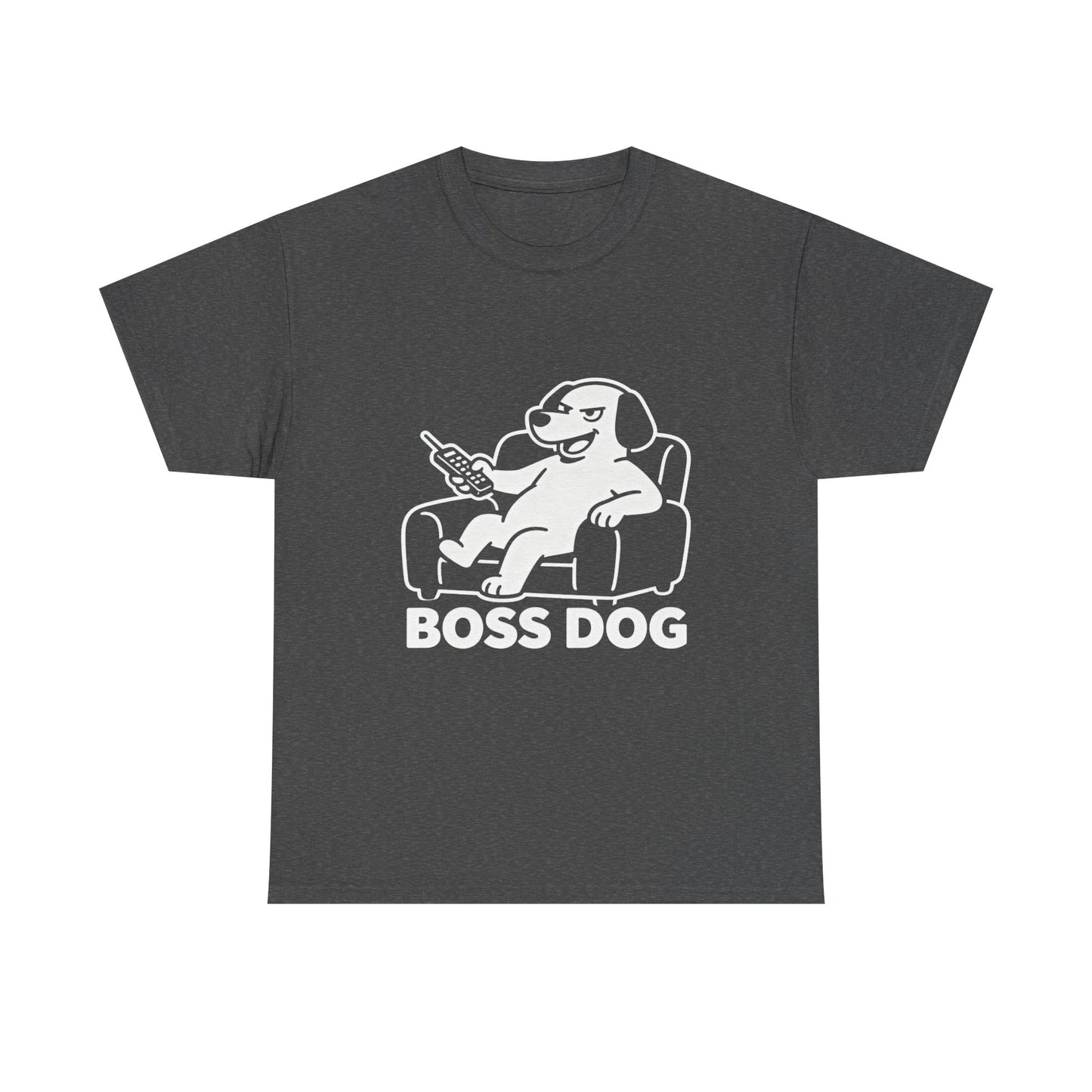 Boss Dog T‑Shirt — Funny Lounge Pup Graphic Tee