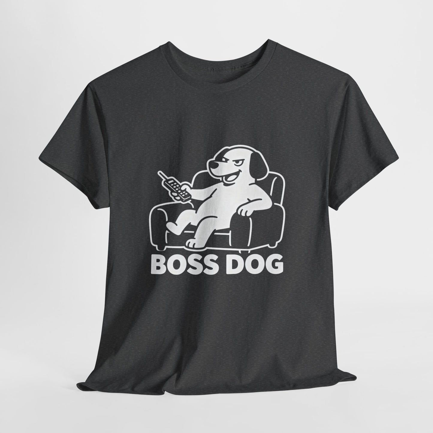 Boss Dog T‑Shirt — Funny Lounge Pup Graphic Tee