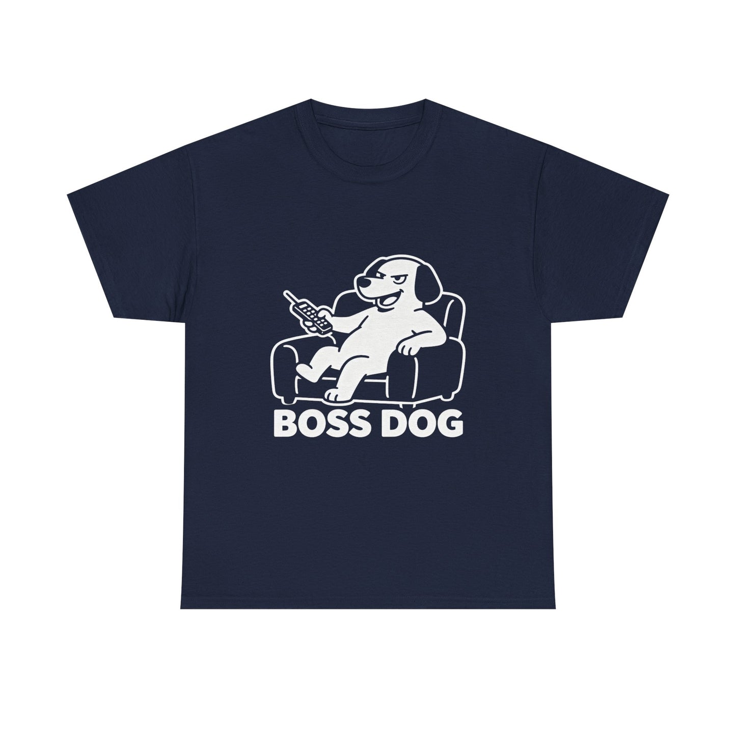 Boss Dog T‑Shirt — Funny Lounge Pup Graphic Tee