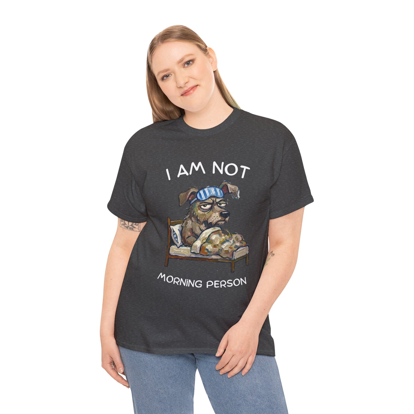 I Am Not Morning Person T‑Shirt — Funny Dog Pajama Graphic Tee