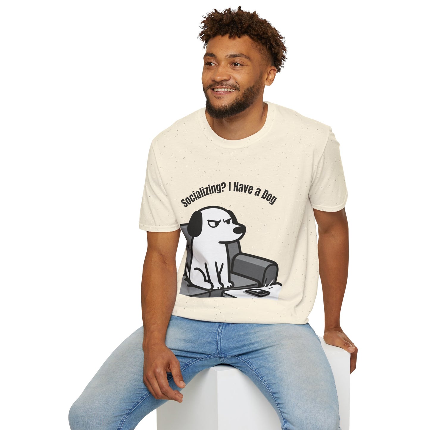 Dog lover T-Shirt "socializing? I have dog" Gaphic Tee
