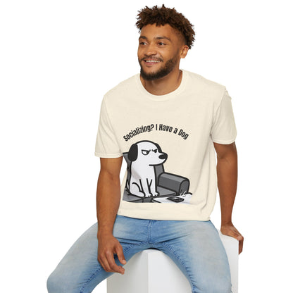 Dog lover T-Shirt "socializing? I have dog" Gaphic Tee