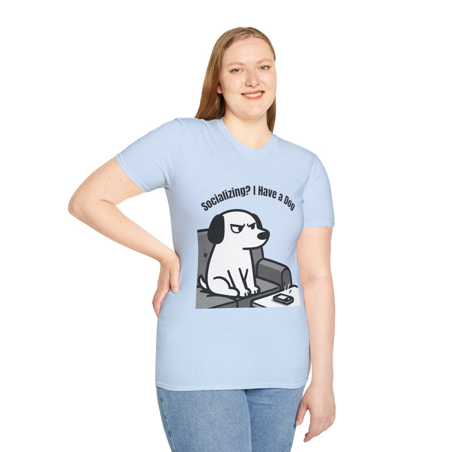 Dog lover T-Shirt "socializing? I have dog" Gaphic Tee