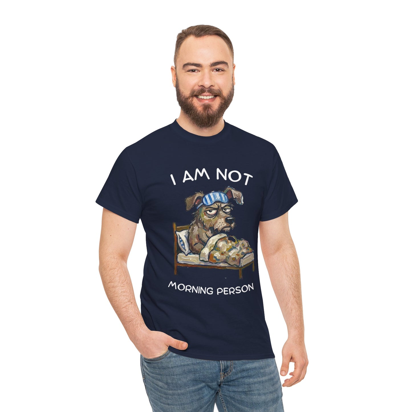 I Am Not Morning Person T‑Shirt — Funny Dog Pajama Graphic Tee