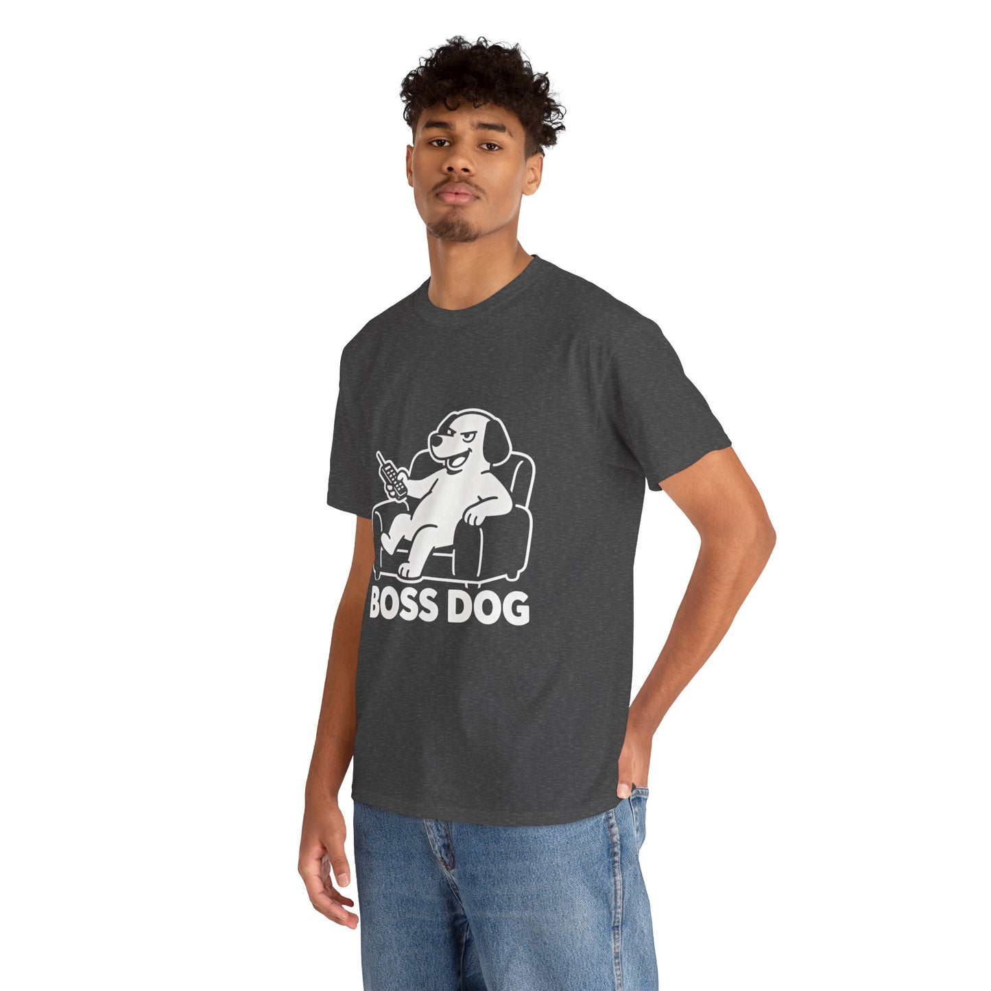 Boss Dog T‑Shirt — Funny Lounge Pup Graphic Tee