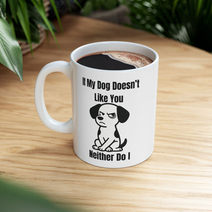 Funny Cat Skull Coffee Mug — "If Mom Doesn’t Scare You, I Will" Ceramic Tea Cup (11oz/15oz)