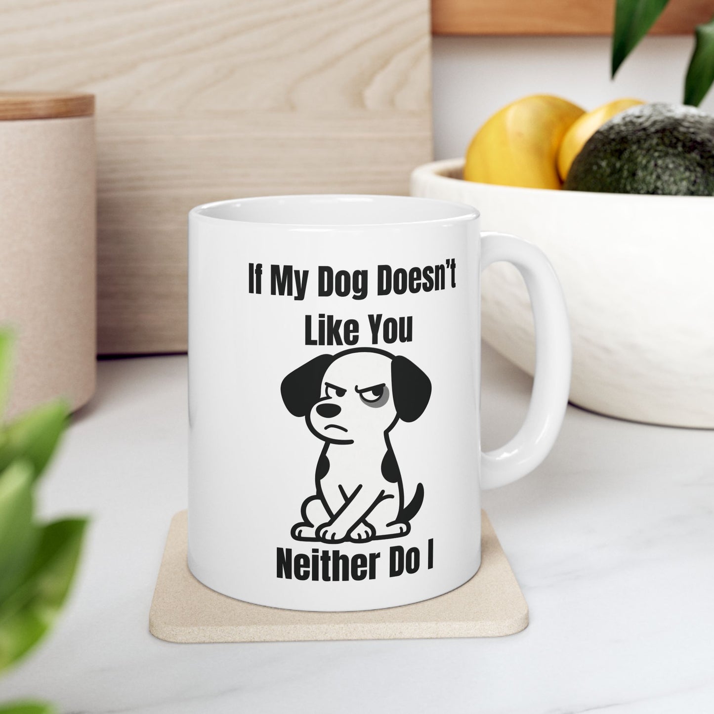 Funny Cat Skull Coffee Mug — "If Mom Doesn’t Scare You, I Will" Ceramic Tea Cup (11oz/15oz)
