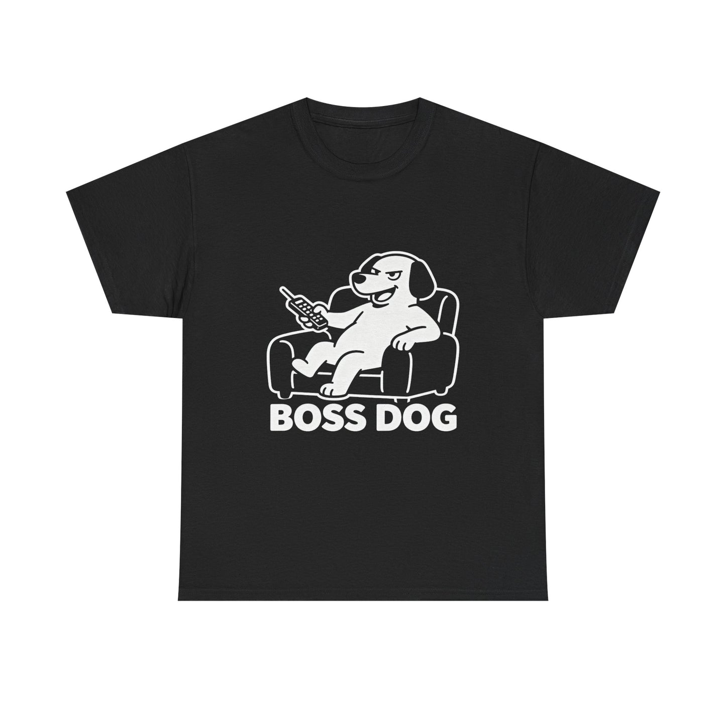 Boss Dog T‑Shirt — Funny Lounge Pup Graphic Tee