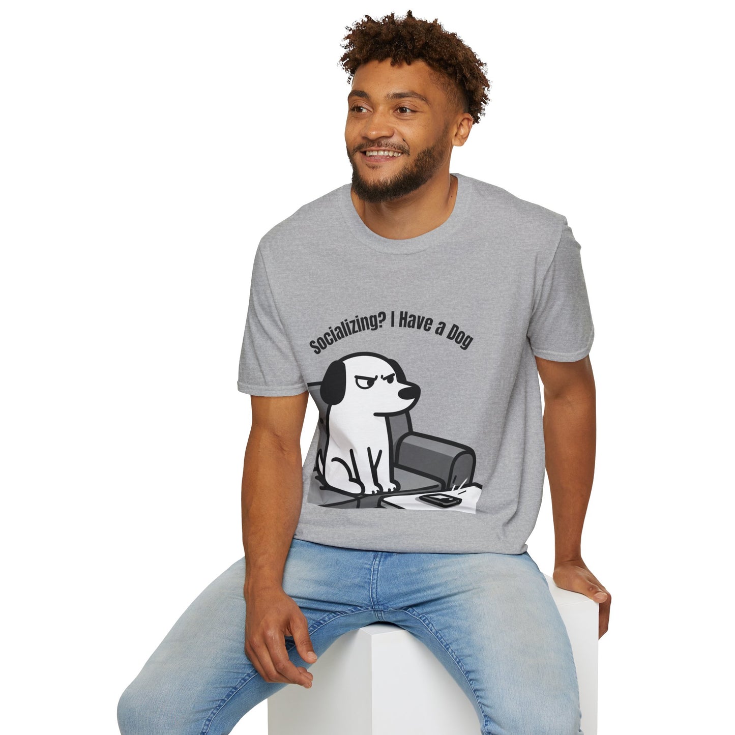 Dog lover T-Shirt "socializing? I have dog" Gaphic Tee