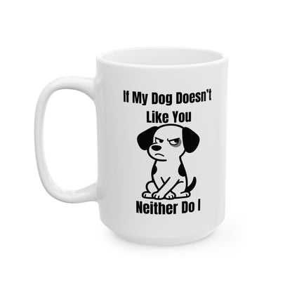 Funny Cat Skull Coffee Mug — "If Mom Doesn’t Scare You, I Will" Ceramic Tea Cup (11oz/15oz)