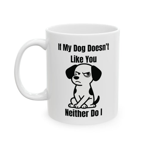 Funny Cat Skull Coffee Mug — "If Mom Doesn’t Scare You, I Will" Ceramic Tea Cup (11oz/15oz)